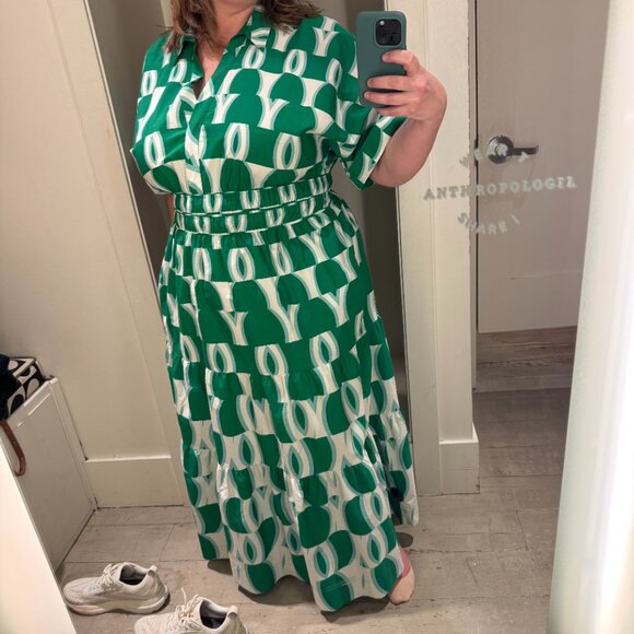 Anthropologie Somerset Maxi Shirt Dress - Green XL / 16 - Picture 2 of 5